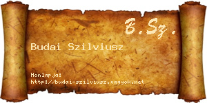 Budai Szilviusz névjegykártya